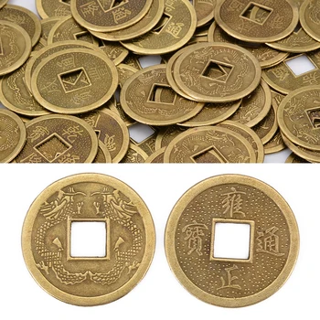 100шт 25 мм Китайските Древни Щастливи Монети Дракон Фей Шуй Монети Пари За Домашна Колекция Късмет Богатство Занаят Производство на Бижута