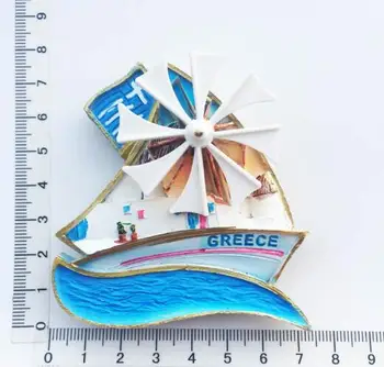 Средиземно море, разглеждане на забележителности на Гърция, ветроходство, вятърни мелници, творчески туристически сувенири, рисувани декорации, магнит за хладилник