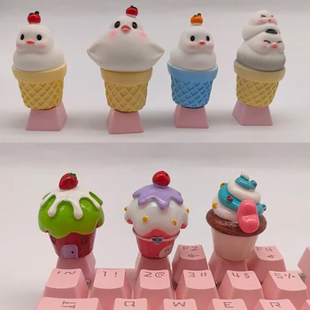 Прекрасен Модел Сладолед По Поръчка Keycap Персонализирани Дизайн На Полимерни Капачки За Ключове За Механична Клавиатура Аксесоари За Декорация Cherry Mx