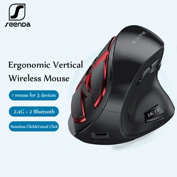 SeenDa Bluetooth Мишка Безжична Акумулаторна Мултифункционална Мишката 2,4 G Вертикални Мишката за Таблет/Smart TV /Mac/PC/Компютър