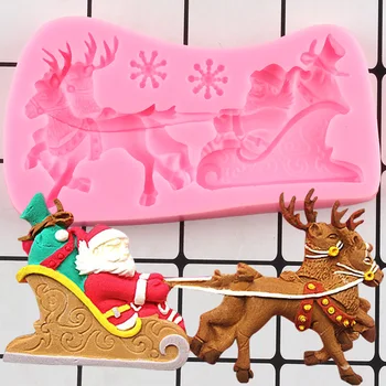 3D Коледа Дядо Коледа Силиконова Форма на Снежинка Лосове Елен Скърпвам Инструменти За Украса на Торта, Кейк, Сладкиши, Бонбони Шоколадови Форми