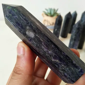 90-100 мм натурален Чароит Мъниста кристален жезъл енергия полускъпоценни камъни точка на минерални кристали, лечебни камъни