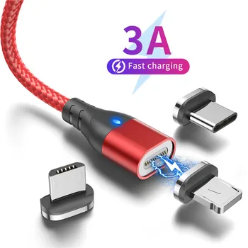 Магнитен Кабел Lovebay 3A Бързо Зареждане Micro USB Type C Кабел За iPhone 14 Xiaomi Samsung Магнитно Зарядно Устройство на Телефона Кабел за Пренос на Данни на Тел