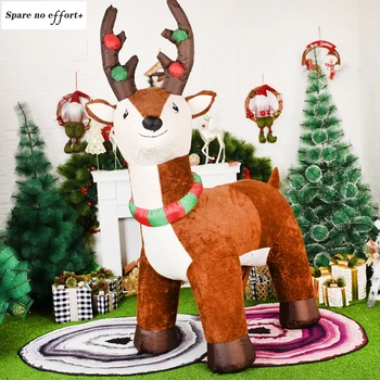 Плюшено Лосове Надуваема Коледна Играчка 2023 Led Лампа Коледна Украса Външно Коледен Подарък за Деца на Голямата Коледната Кукла