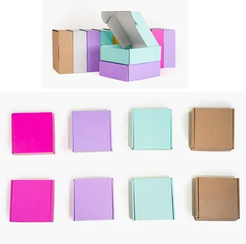 10шт Утолщают Картонена Кутия с Цветен Подарък на Опаковъчни Кутии за Бижута Дрехи Опаковка Картонени Бизнес Кутии