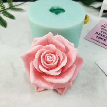 3D красиво цвете е розата на Силиконовата Форма Букет от рози Форма За Сапун Глина, Гипс и Смола Шоколад Свещ Форма