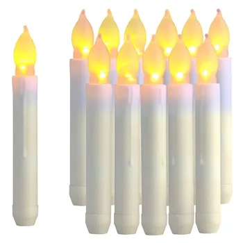 Опаковка от 4 Външни Беспламенных конусни свещи, 16,5 см Кехлибар led лампи, Пластмасови Батарейные свещи, Блещукаща светлина, потопен в Капка восък