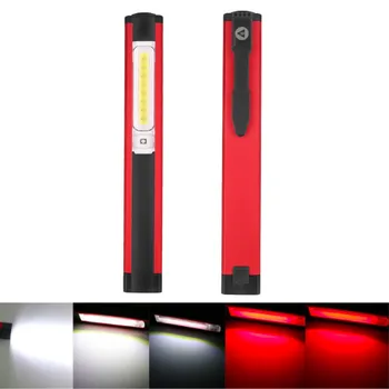Супер ярки led Работна Лампа COB, USB Акумулаторна Фенерче, Магнитен Фенер, Работна Лампа с Магнит, Вграден в Батерията, Бяло или червено