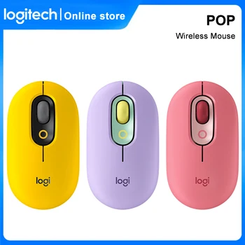 Logitech POP Mouse Безжична Bluetooth Тиха висока инжекция Оптична Отслеживающая Мишката ipad Лаптоп Преносим Офис Скъпа Личност