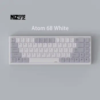 Atom66 Бяла Электростатическая Капацитет NIZ USB Bluetooth RGB богат на функции Програмируема Клавиатура PBT Keycaps 2021 Нови Ключове