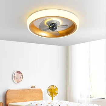 Модерна проста led лампа с вентилатор на тавана, без остриета вентилатор на тавана за спални с дистанционно управление на вентилатор със светлина