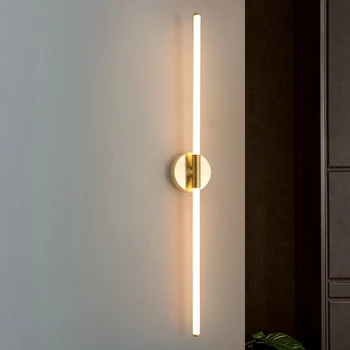 Златни Модерни led кратко стенни лампи за спални и кабинет, проста нощна лампа, Креативна Акрилна светлинна тръба, Хол, Домашно осветление стена
