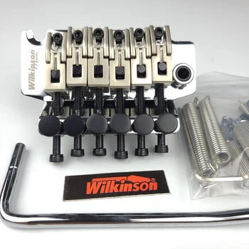 Wilkinson Лицензирана 6-Струнен Електрическа китара с двойна система за Заключване на Тремоло Мост 42 мм R2 Гайка Хром, Сребро WODL1