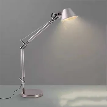 Сребърен настолна лампа Tolomeo LED дизайн настолна лампа за вашия работен плот Алуминий E27 Гъвкава Регулируема Грижа за очите Кабинет офис настолна лампа