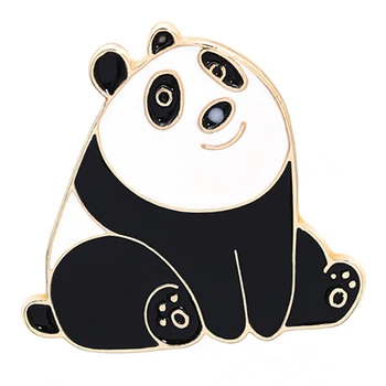 Мультяшные игли скъпа улыбающаяся седнала неподвижно на сладката панда брошка икона дънкови облекла чанта украса на жени