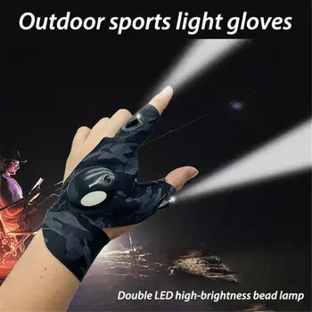 Led Фенерче Риболовни Ръкавици С Подсветка, USB Зареждане Нощни Ръкавици Hands Free За Риболов Дишащи износоустойчиви Риболовни Ръкавици