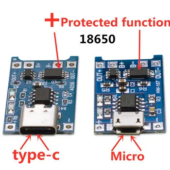 1БР 5V 1A Micro USB 18650 type-c Литиева Батерия зарядно устройство ще захранване на Такса Зарядно Устройство Модул + Защита Двойна Функция TP4056 18650