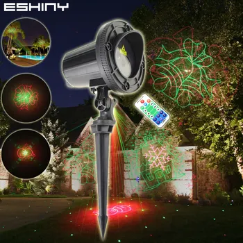 ESHINY R & G Remote Outdoor WF Xmas 16 Коледен Лазерен проектор Инфинити Лампа Празничен Танцов Клуб Парти Дърво Градина N8T77