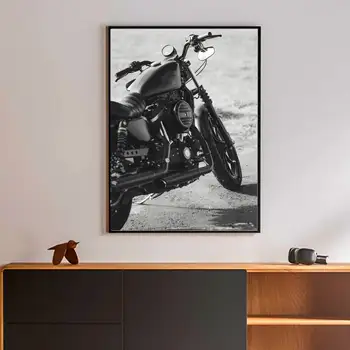Класически Мотоциклети Черно-Бял Плакат Печат На Ретро Плакати Платно Живопис Арт Къща За Хола На Луксозен Магазин За Стенен Интериор