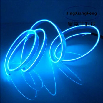 JingXiangFeng 2.3 мм 2 метра гъвкав неонова светлина glow el salon тел плоски led лента за вътрешно осветление на превозното средство с Контролер