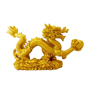Китайски Зодиак Златен Дракон Статуя На Животински Орнаменти За Декорация На Дома
