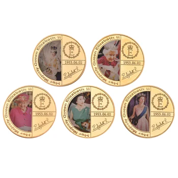 WR Кралица Елизабет II Златни Колекционерски Монети Оригинални с Подарък Скоростна Кралското Семейство Възпоменателни Монети, Подарък за Мъже Дропшиппинг