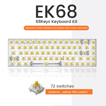 EK68 Гореща Подмяна на Механична Клавиатура Комплект Безжични Bluetooth 2 Режима на Игра 60% Клавиатура За 3Pin/5Pin Преминете Outemu/Gateron Ключ