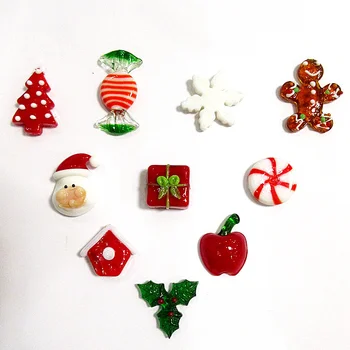 Стъклена Коледно дърво ръчна изработка, подарък от бонбони, снежинка, Човечето Човече, Ябълков къща, Дядо Коледа, скъпа Хладилник, магнит за хладилник, Декор