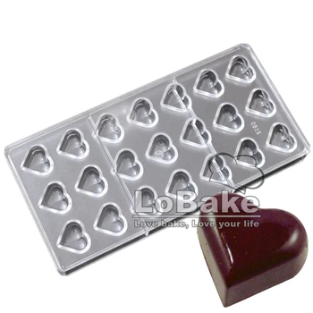 Нови 21 форми за шоколадови парчета във формата на сърце с кухини от PC Polycarbonate мухъл forma de bolo за печене САМ formas мухъл candy maker