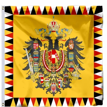 Австро-Имперски Стандартен Пехотен Модел Микс Флаг в Началото на 19 век 120x120 см 4x4 фута 100D Безплатна Доставка