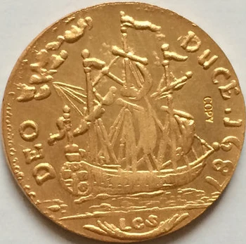 24-Каратная позлатен копие на руски монети 1687 г.