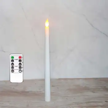 1 или 2 Броя Пластмасови Декоративни Конусни Свещници С Дистанционно Управление, Беспламенные Led Свещи За Рожден Ден С Жълто на играта на Пламъка