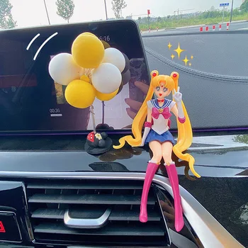 Автомобилни Аксесоари Аниме Sailor Moon Красиво Момиче Фигурка Украса Балон Авто Интериор На Въздуха На Изхода Декорация На Подаръци За Момичета