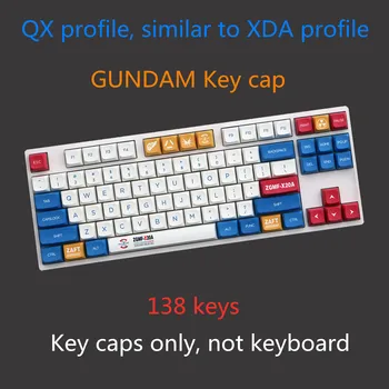 139 Клавиши/ набор на PBT 5 Страни Оцветяване Подкладные Капачки за бутони За механична клавиатура MX Switch XDA Profile Keycaps За GUNDAM GH60 GK64 Filco