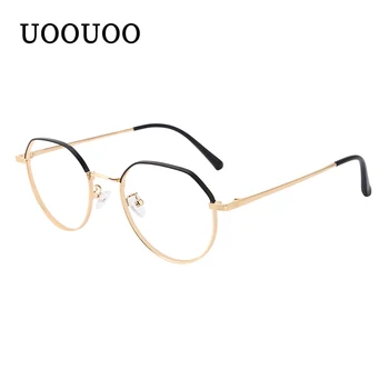 UOOUOO Прогресивно Мультифокальные Очила За Четене женски метални очила с кръгла форма на компютърни очила синя светлина 90305P