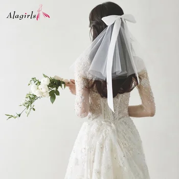 Alagirls Къса Тюлевые Сватбени Воали За Младоженци 2021 Булката Ръчно Изработени Аксесоари За Сватбени Партита Високо Качество